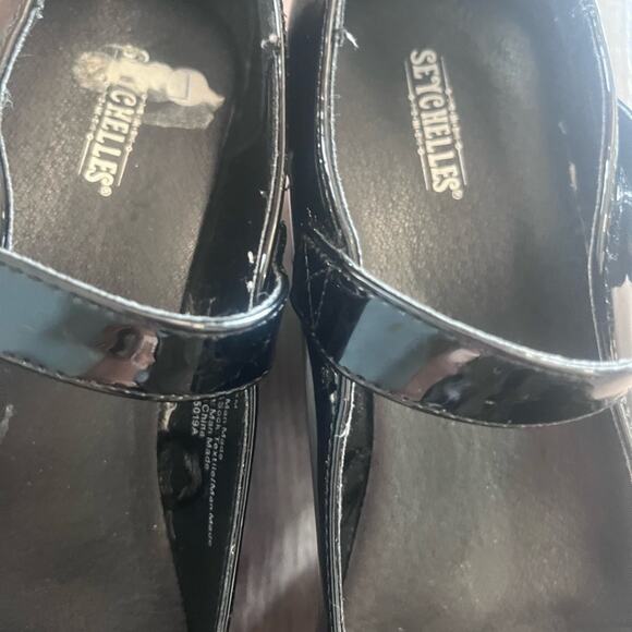 Seychelles Black Patent Leather Mary Janes Shoes 8 Chunky Coquette Whimsigoth - Picture 7 of 8